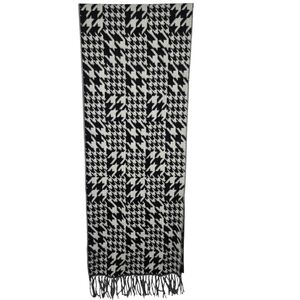 Softer Than Cashmere Womens Black White Houndstooth Print Scarf